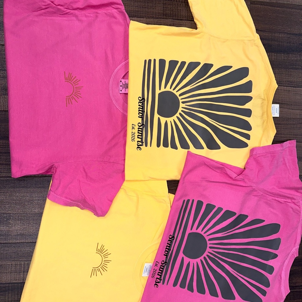 Comfort Colors Short Sleeve Tees - Pink and Yellow